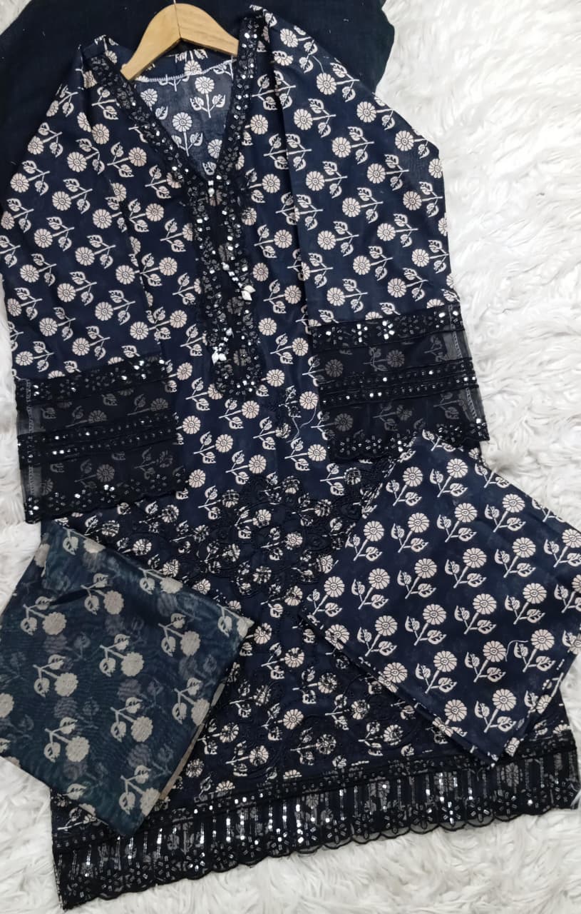 3 PIECE - EMBROIDERED LAWN SUIT