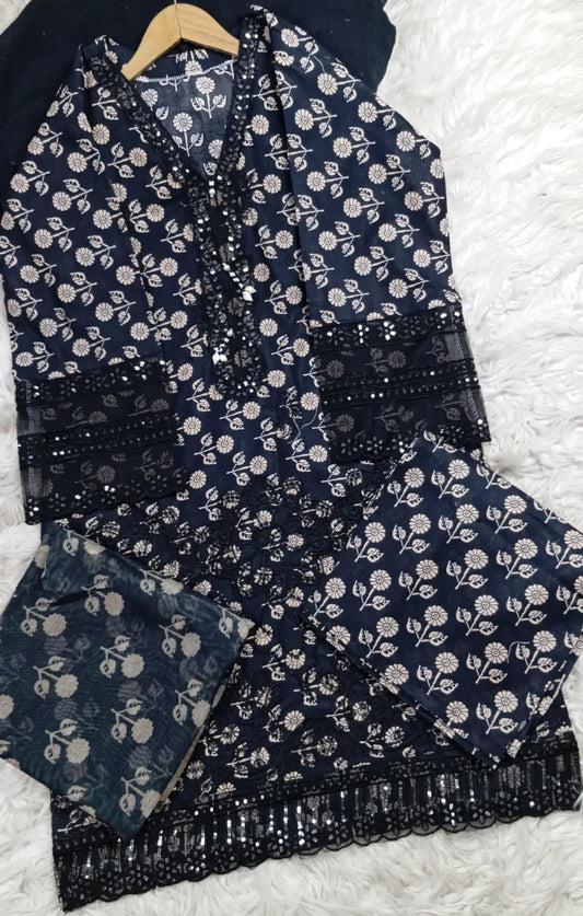 3 PIECE - EMBROIDERED LAWN SUIT