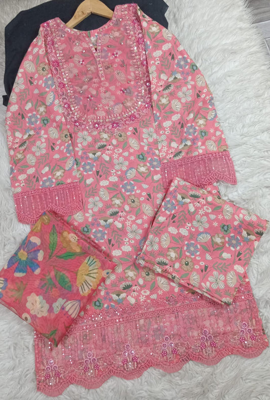 3 PIECE - EMBROIDERED LAWN SUIT
