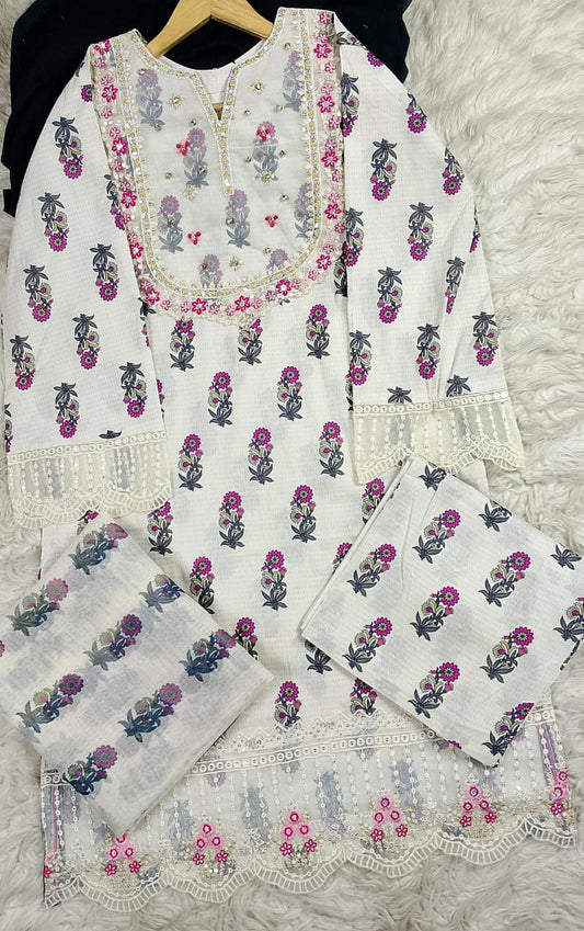 3 PIECE - EMBROIDERED LAWN SUIT