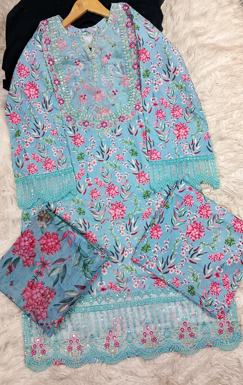 3 PIECE - EMBROIDERED LAWN SUIT