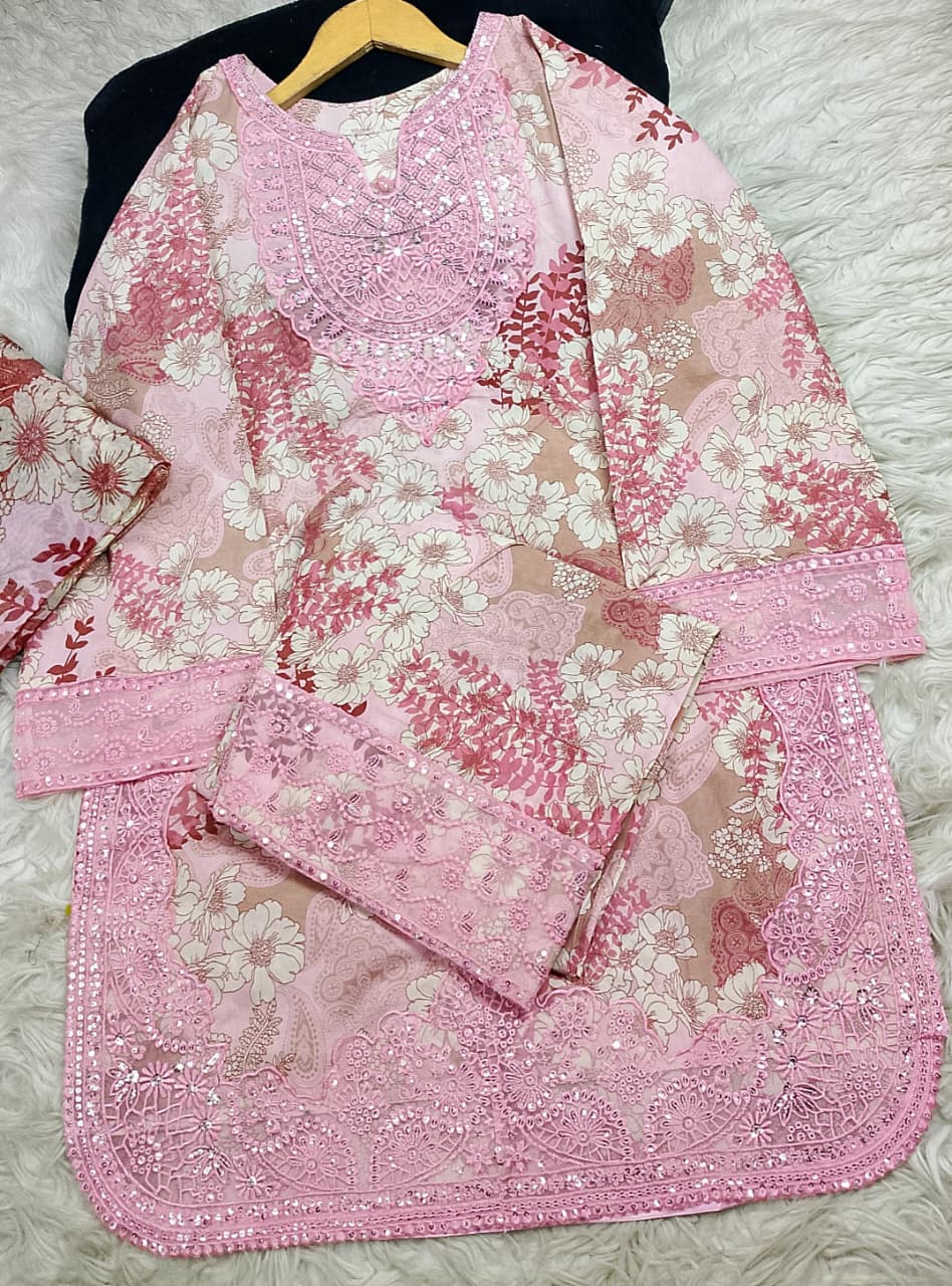 3 PIECE - EMBROIDERED LAWN SUIT