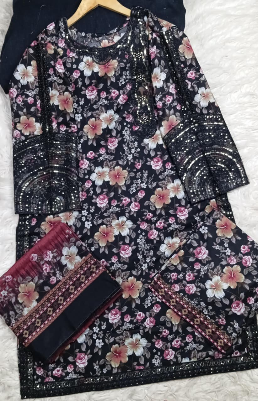 3 PIECE - EMBROIDERED LAWN SUIT