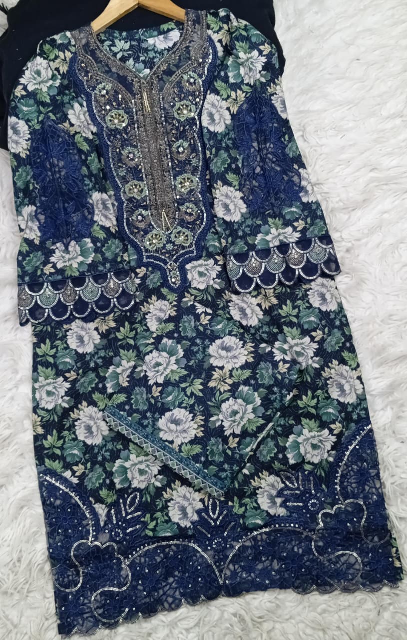 3 PIECE - EMBROIDERED LAWN SUIT