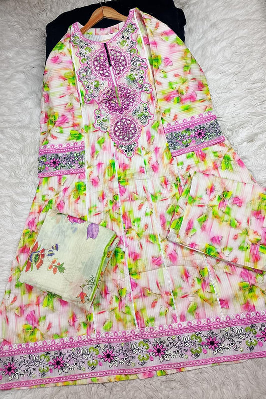 3 PIECE - EMBROIDERED LAWN SUIT