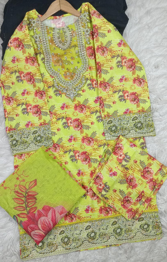 3 PIECE - EMBROIDERED LAWN SUIT