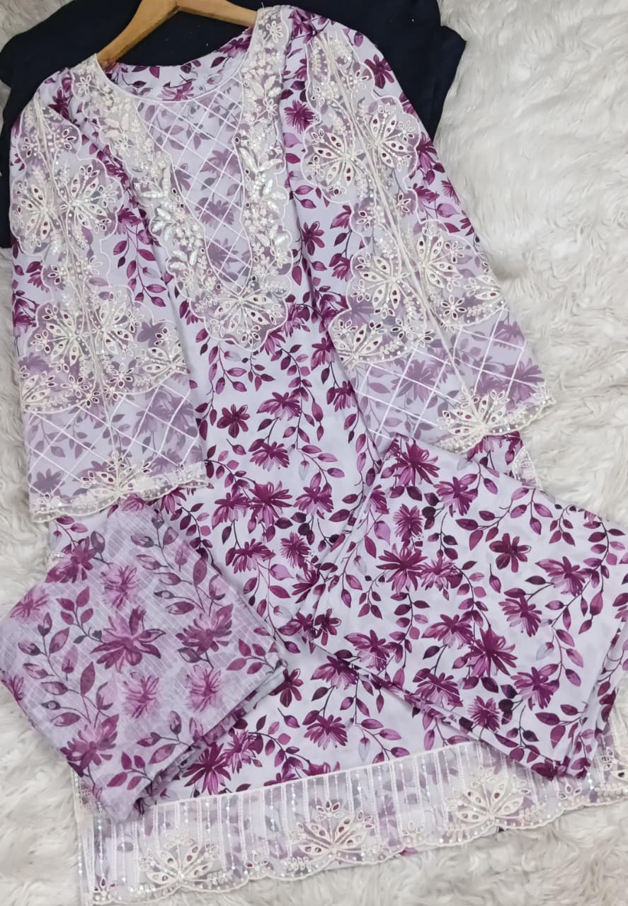 3 PIECE - EMBROIDERED LAWN SUIT
