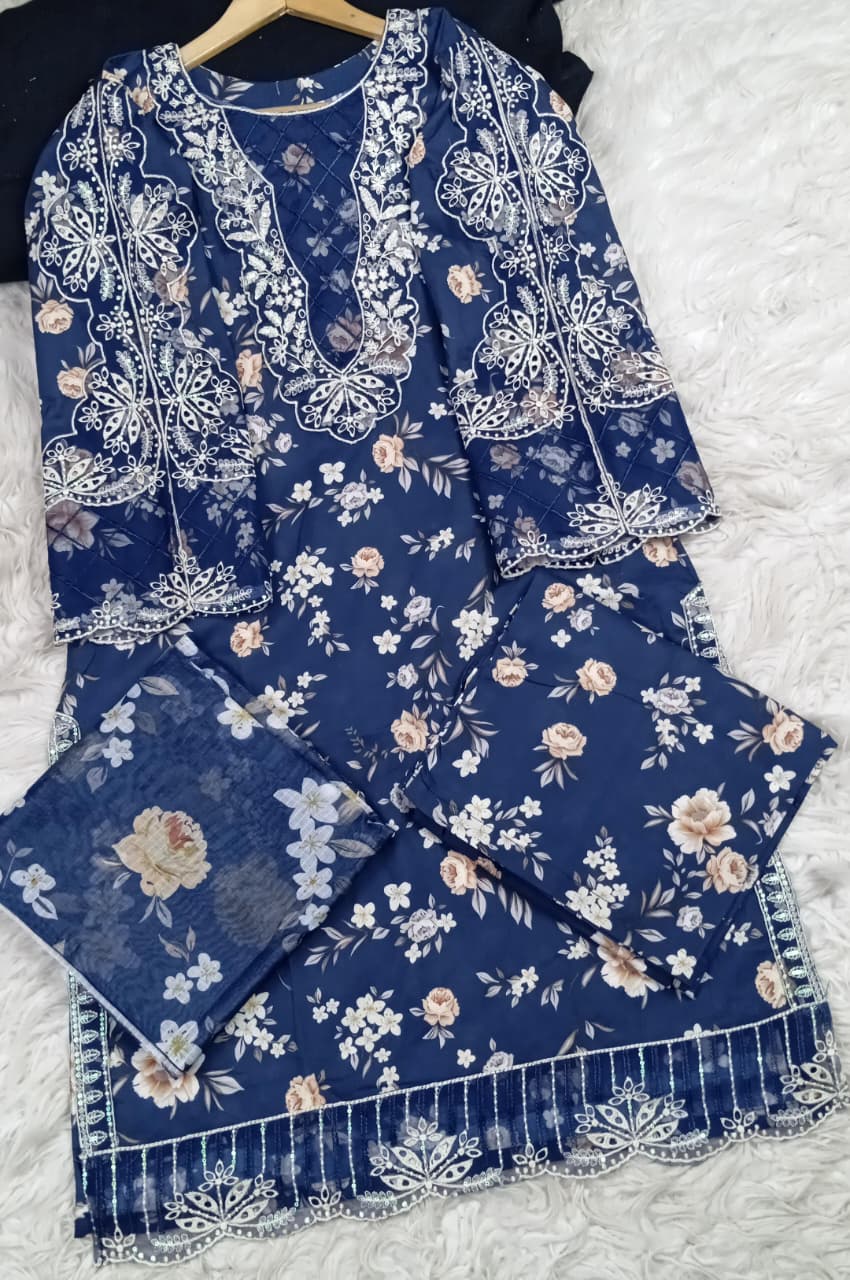 3 PIECE - EMBROIDERED LAWN SUIT