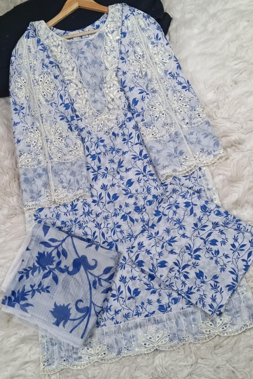 3 PIECE - EMBROIDERED LAWN SUIT