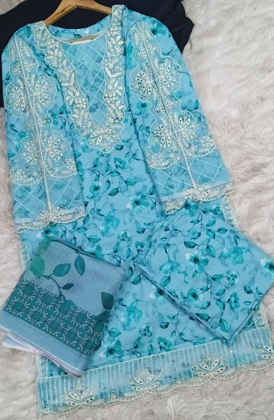 3 PIECE - EMBROIDERED LAWN SUIT