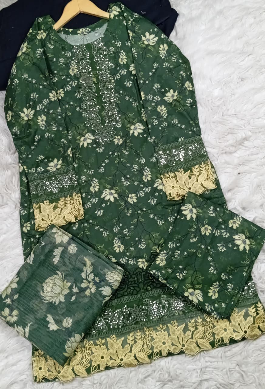 3 PIECE - EMBROIDERED LAWN SUIT