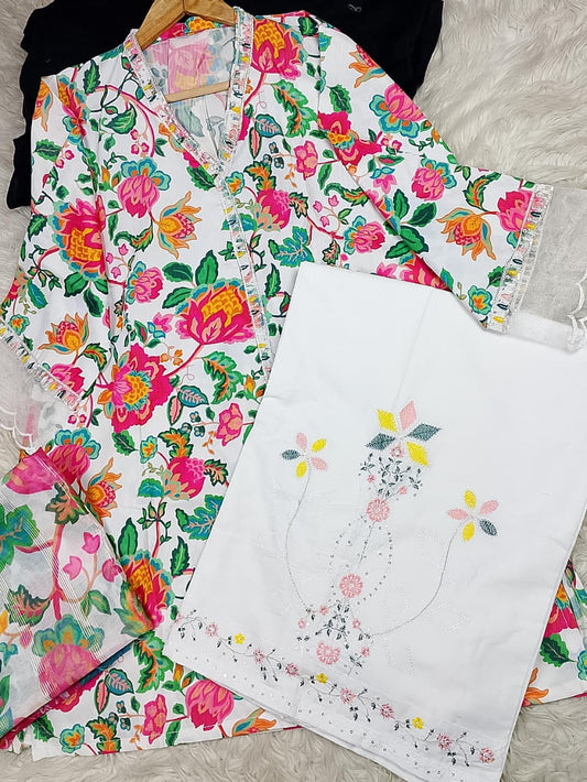 3 PIECE - EMBROIDERED LAWN SUIT