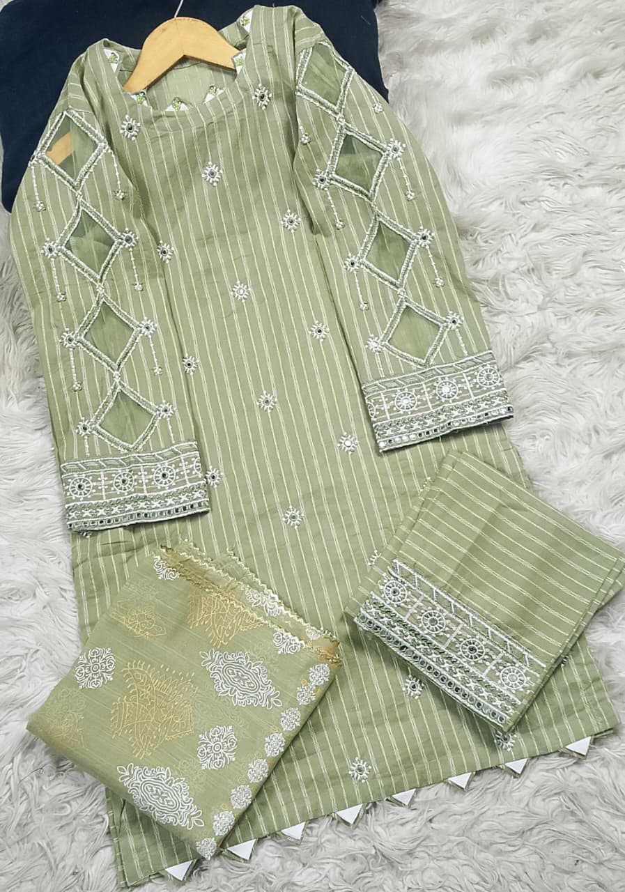3 PIECE - EMBROIDERED LAWN SUIT