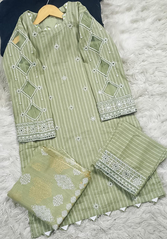 3 PIECE - EMBROIDERED LAWN SUIT