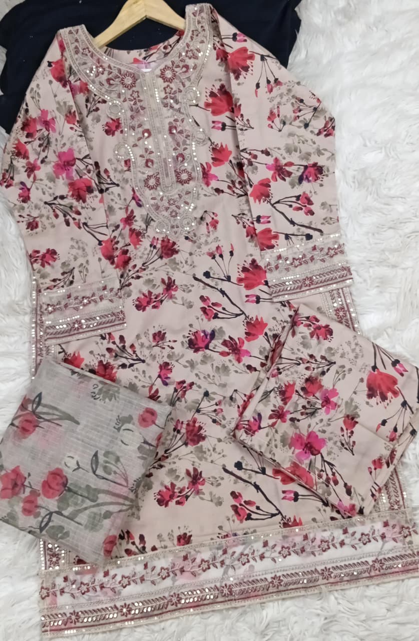 3 PIECE - EMBROIDERED LAWN SUIT