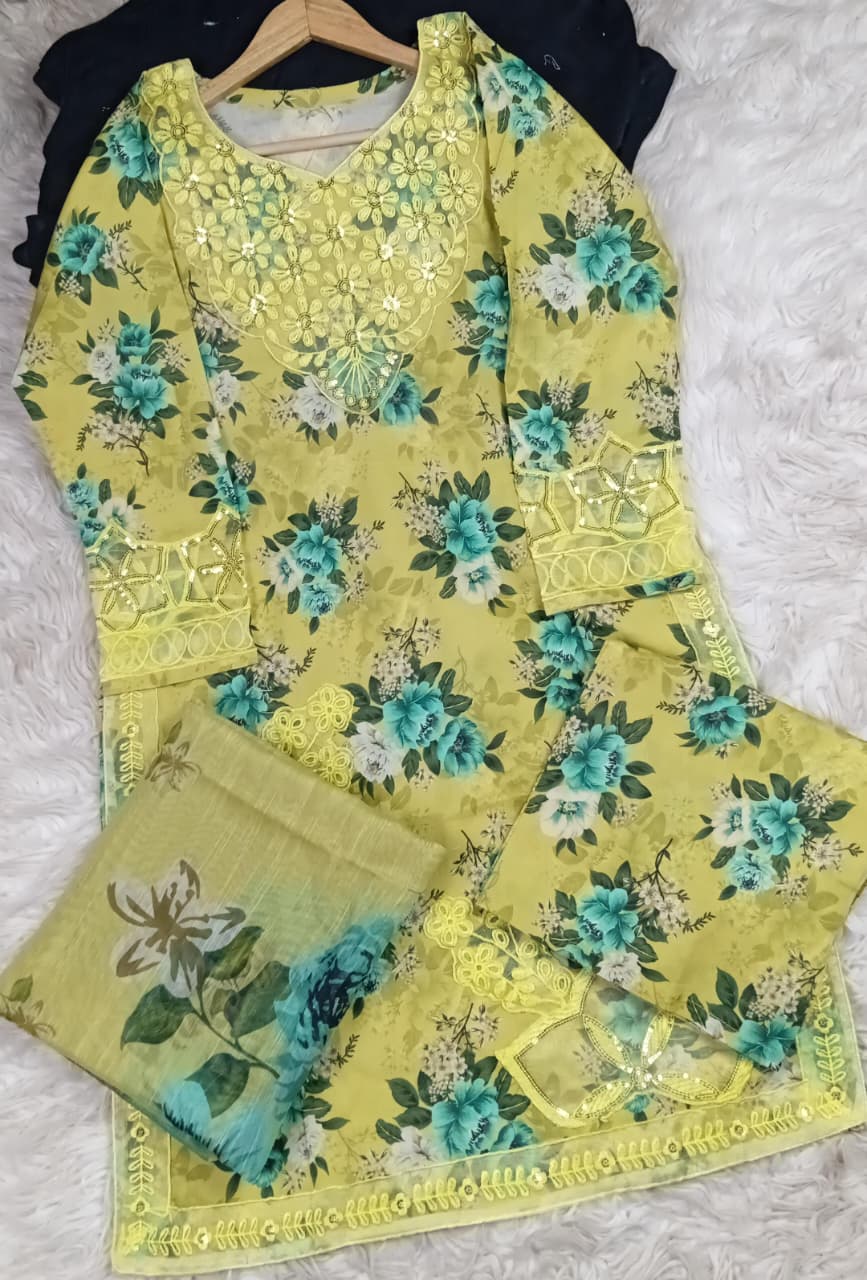 3 PIECE - EMBROIDERED LAWN SUIT
