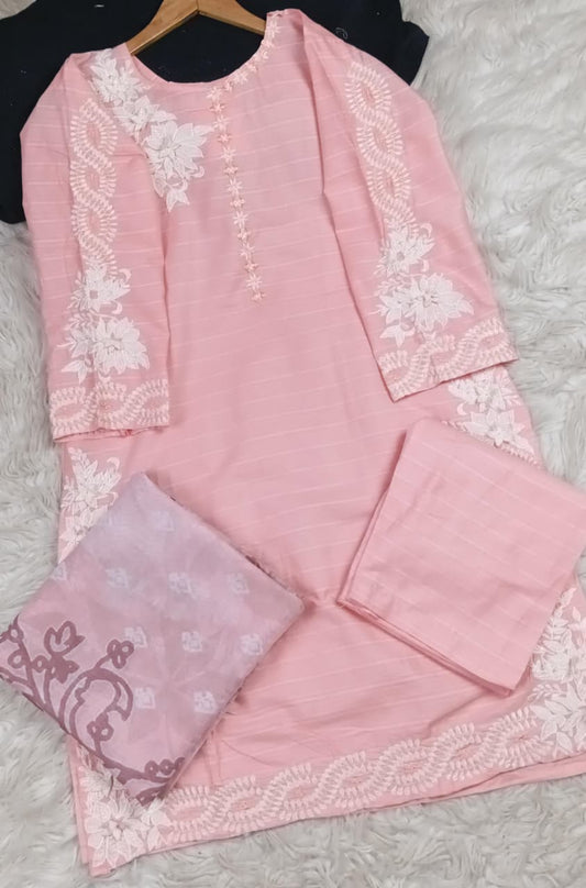 3 PIECE - EMBROIDERED LAWN SUIT