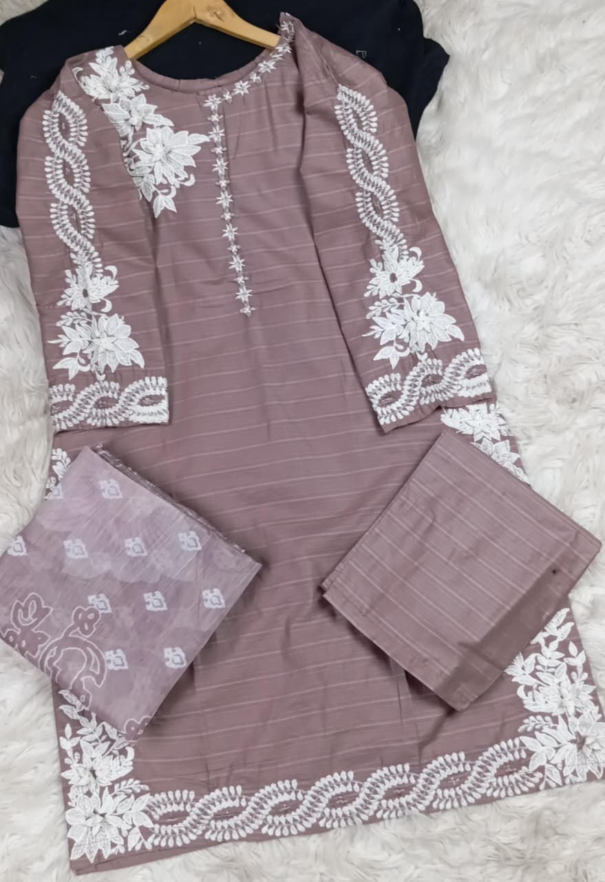 3 PIECE - EMBROIDERED LAWN SUIT