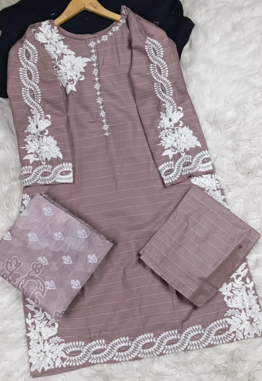 3 PIECE - EMBROIDERED LAWN SUIT