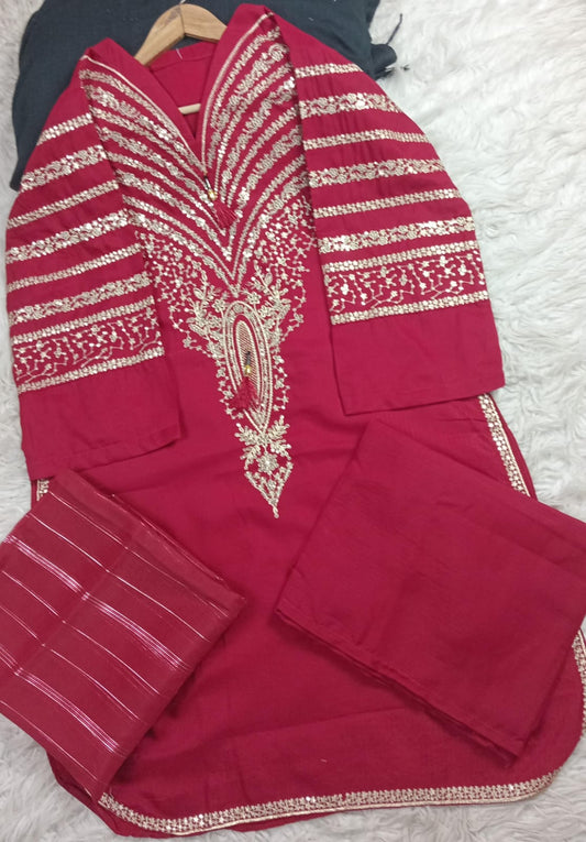 3 PIECE - EMBROIDERED LAWN SUIT