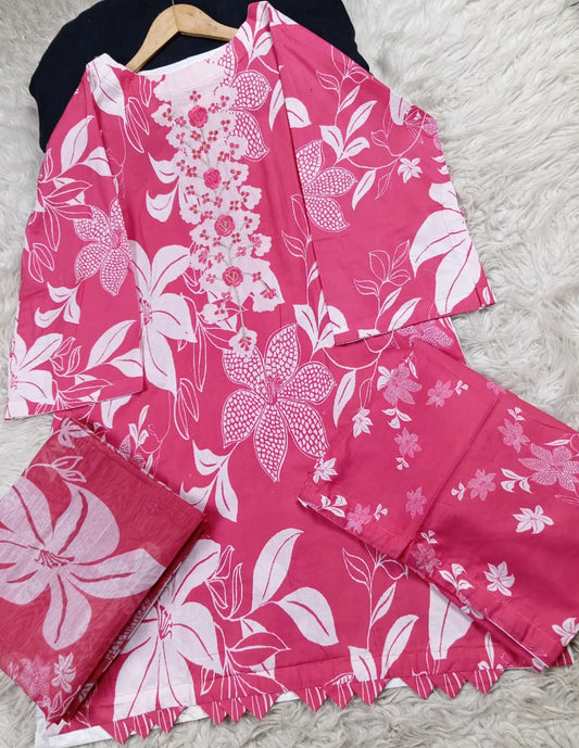 3 PIECE - EMBROIDERED LAWN SUIT