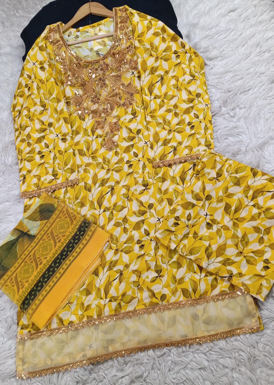 3 PIECE - EMBROIDERED LAWN SUIT