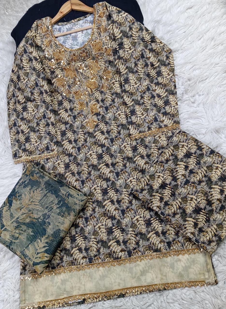 3 PIECE - EMBROIDERED LAWN SUIT