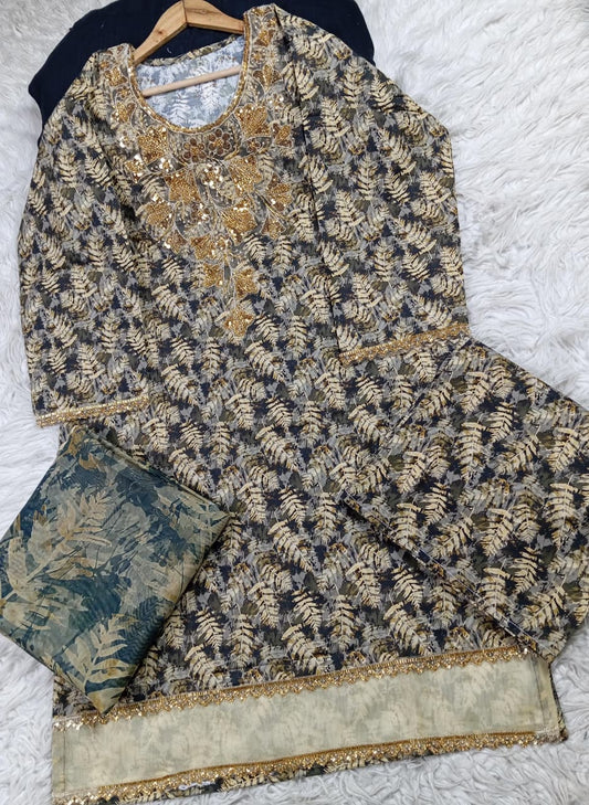 3 PIECE - EMBROIDERED LAWN SUIT