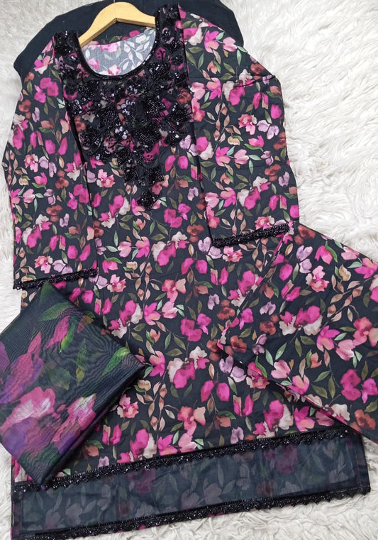 3 PIECE - EMBROIDERED LAWN SUIT