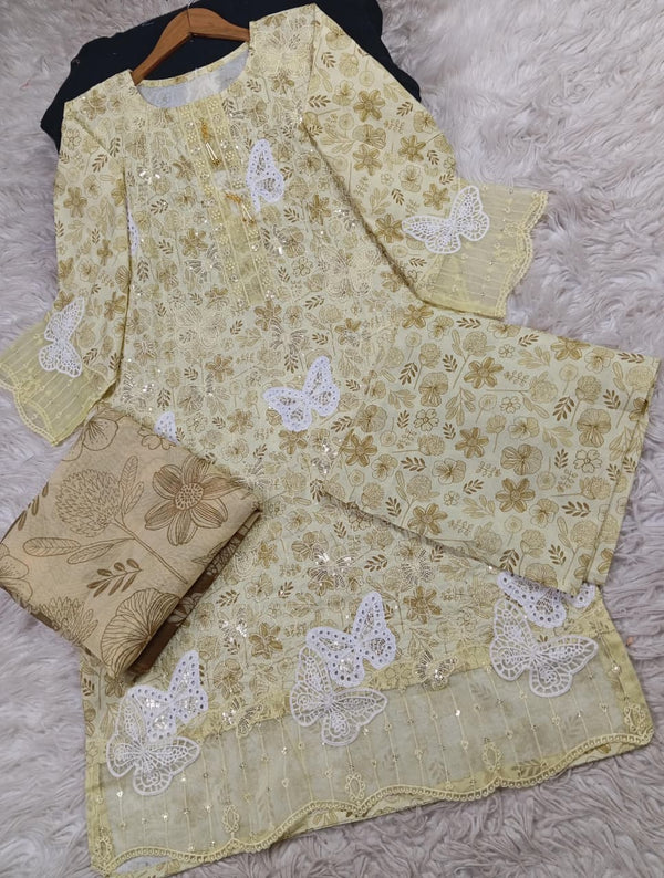 3 PIECE - EMBROIDERED LAWN SUIT