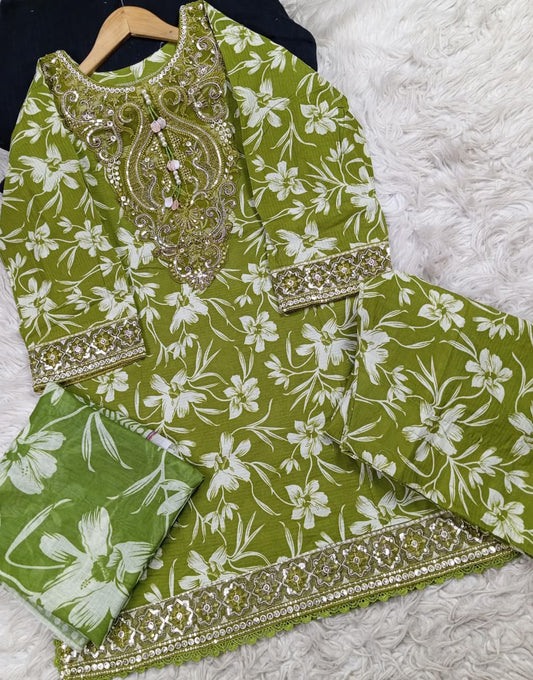 3 PIECE - EMBROIDERED LAWN SUIT