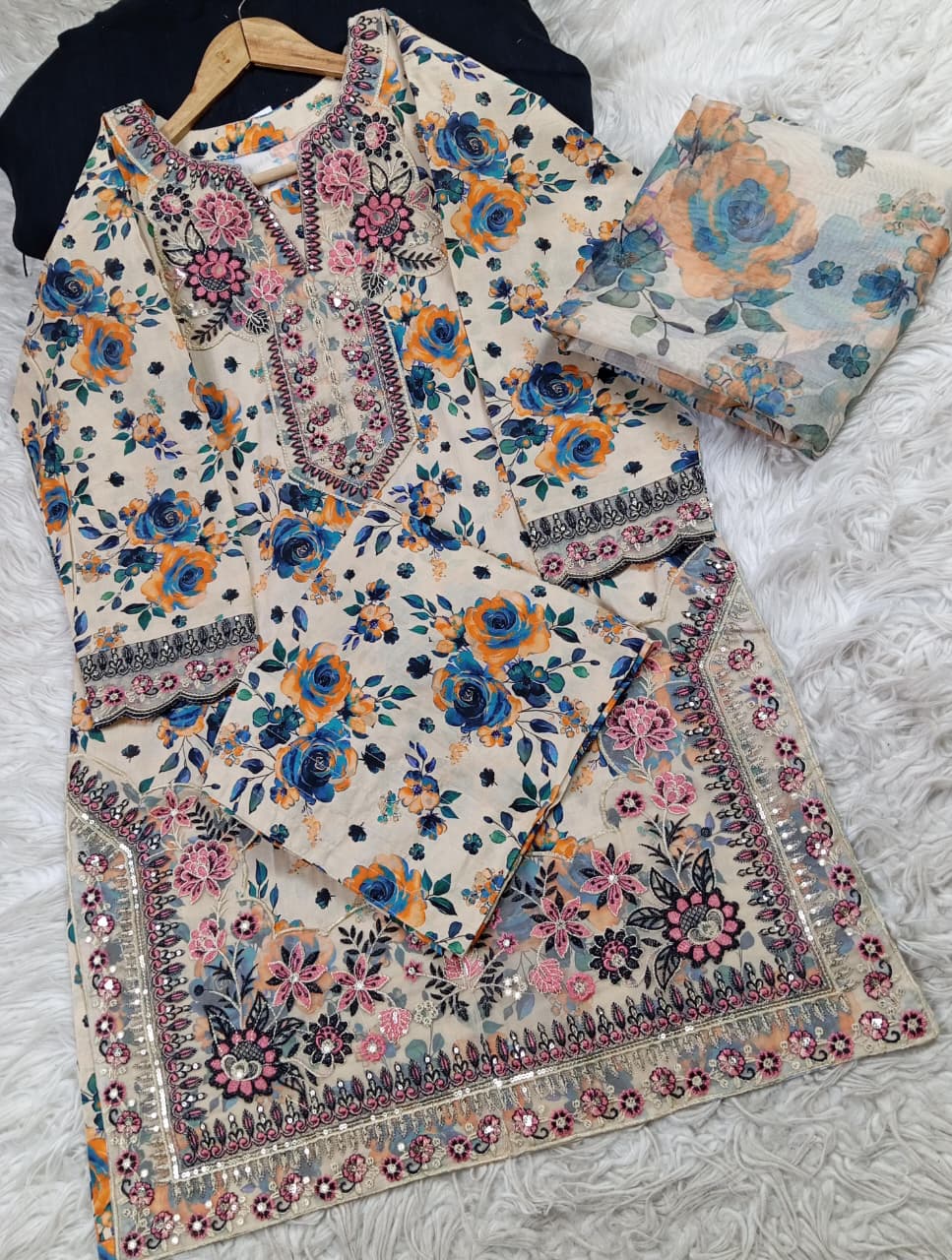 3 PIECE - EMBROIDERED LAWN SUIT