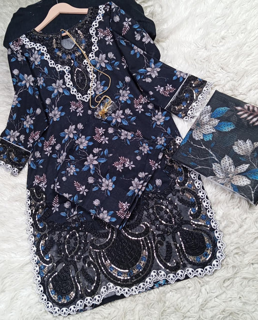3 PIECE - EMBROIDERED LAWN SUIT