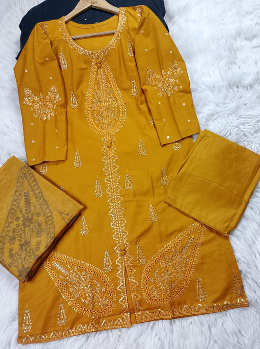 3 PIECE - EMBROIDERED LAWN SUIT