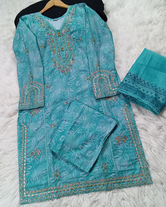3 PIECE - EMBROIDERED LAWN SUIT