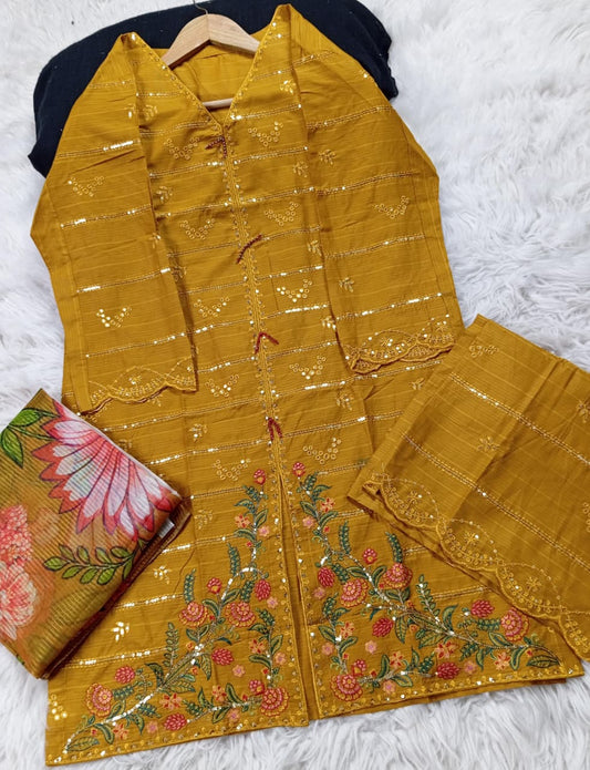3 PIECE - EMBROIDERED LAWN SUIT