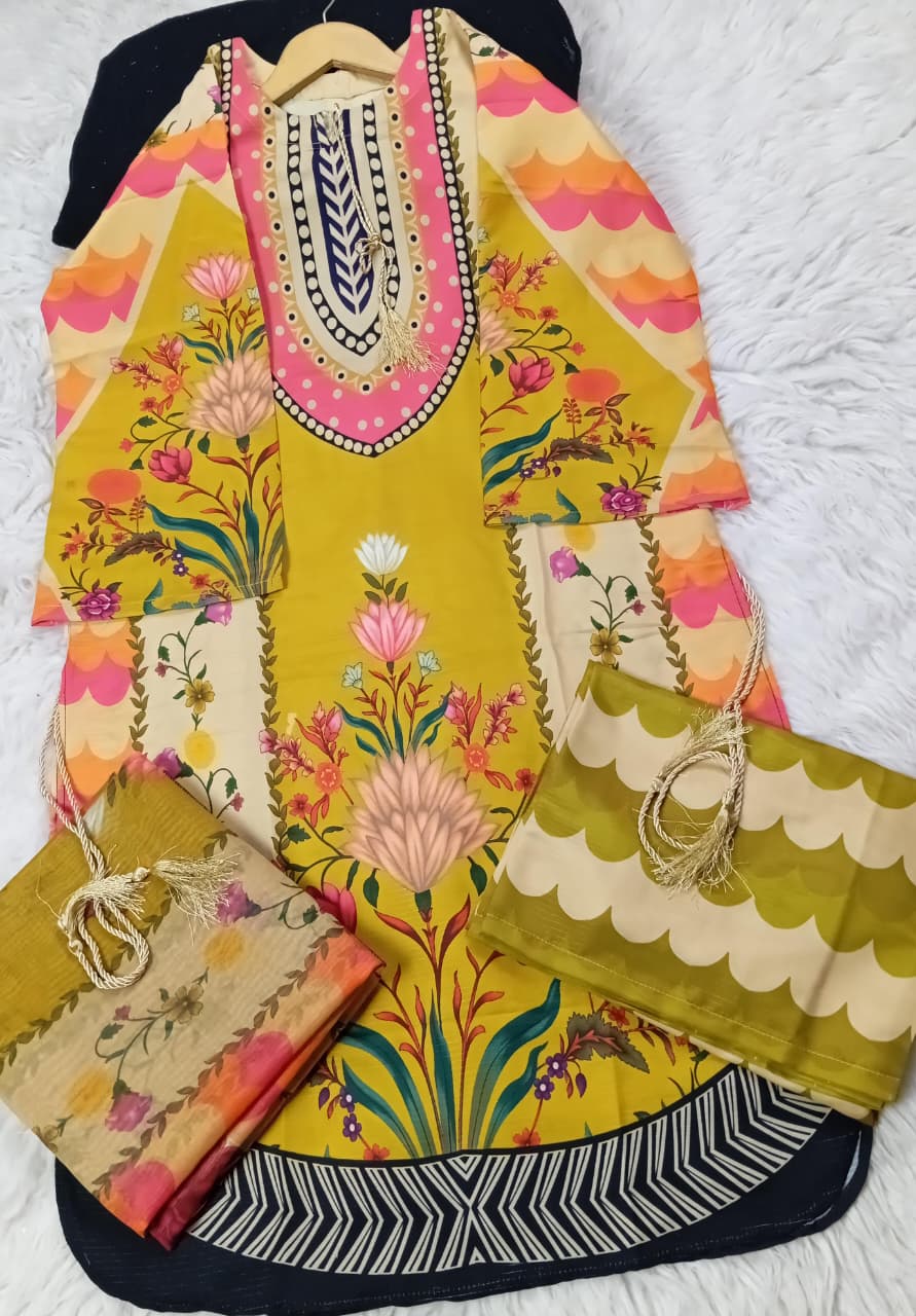 3 PIECE - EMBROIDERED LAWN SUIT