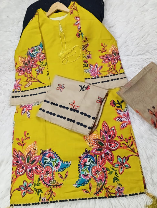 3 PIECE - EMBROIDERED LAWN SUIT