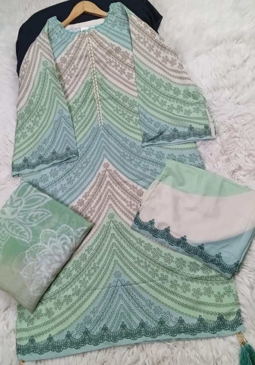 3 PIECE - EMBROIDERED LAWN SUIT