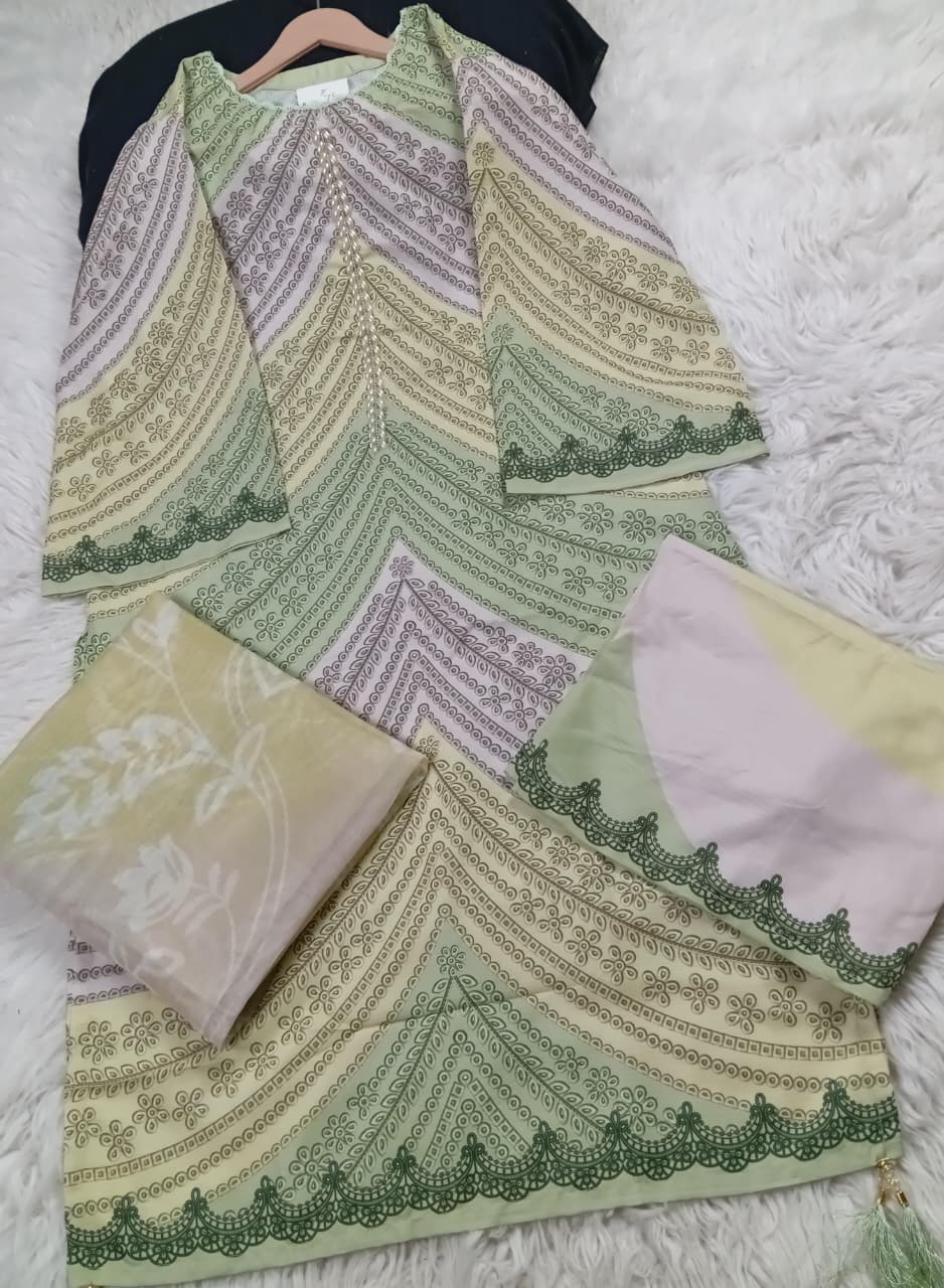 3 PIECE - EMBROIDERED LAWN SUIT