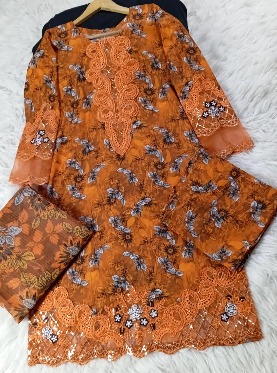3 PIECE - EMBROIDERED LAWN SUIT
