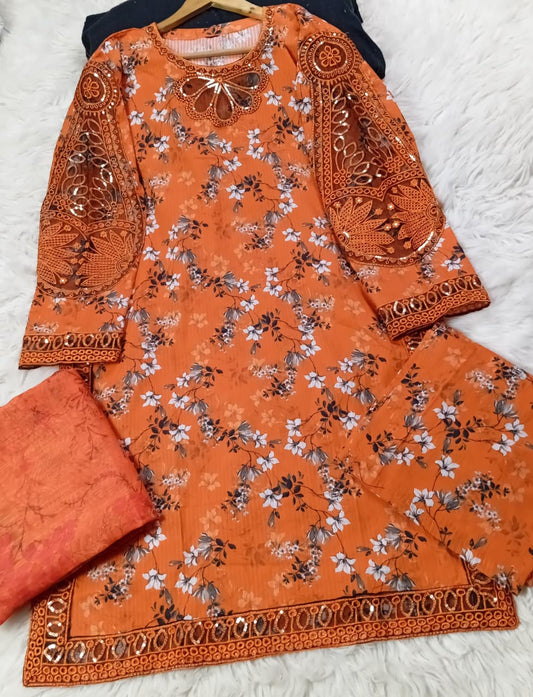 3 PIECE - EMBROIDERED LAWN SUIT