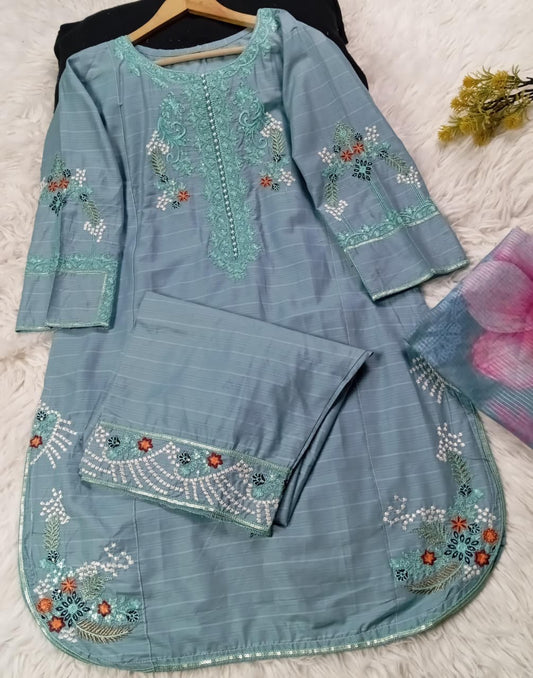 3 PIECE - EMBROIDERED LAWN SUIT