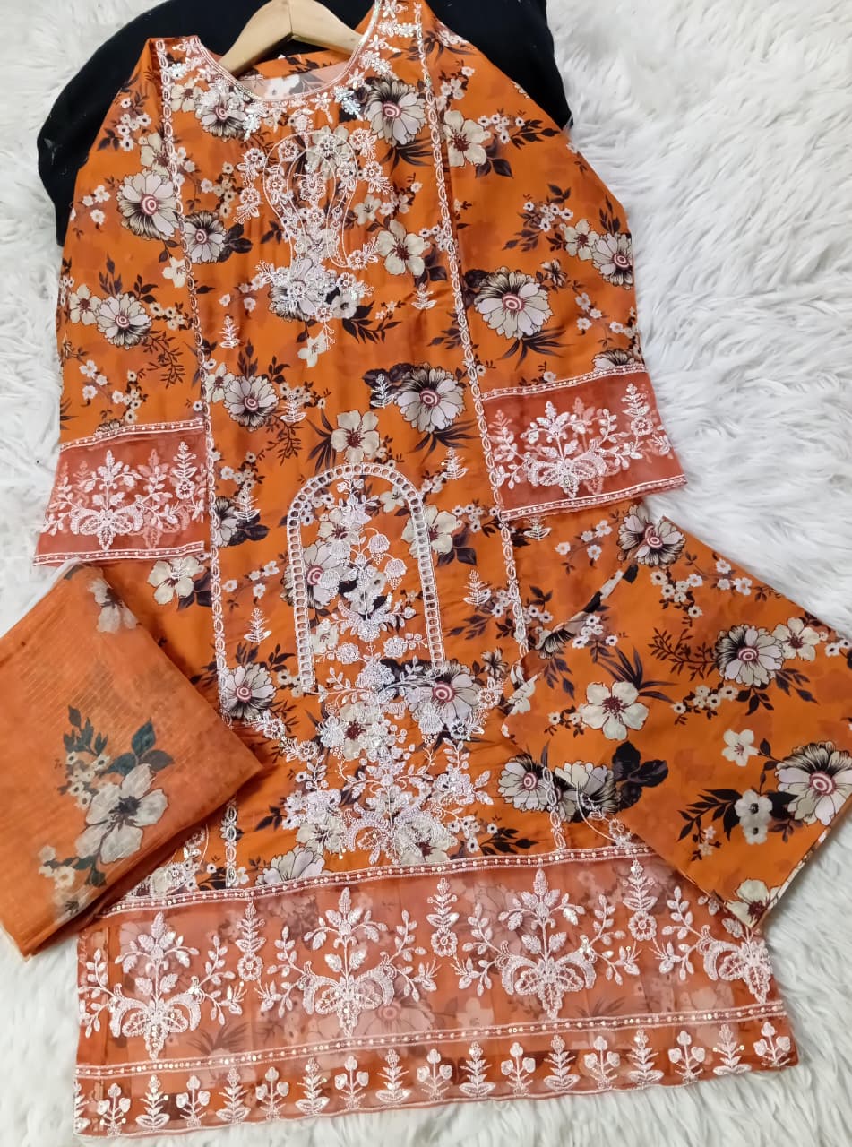 3 PIECE - EMBROIDERED LAWN SUIT