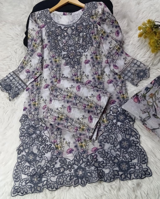 3 PIECE - EMBROIDERED LAWN SUIT