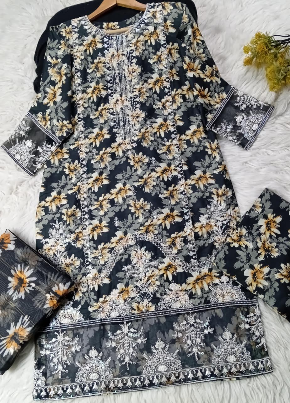 3 PIECE - EMBROIDERED LAWN SUIT