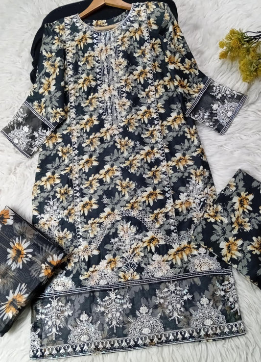 3 PIECE - EMBROIDERED LAWN SUIT