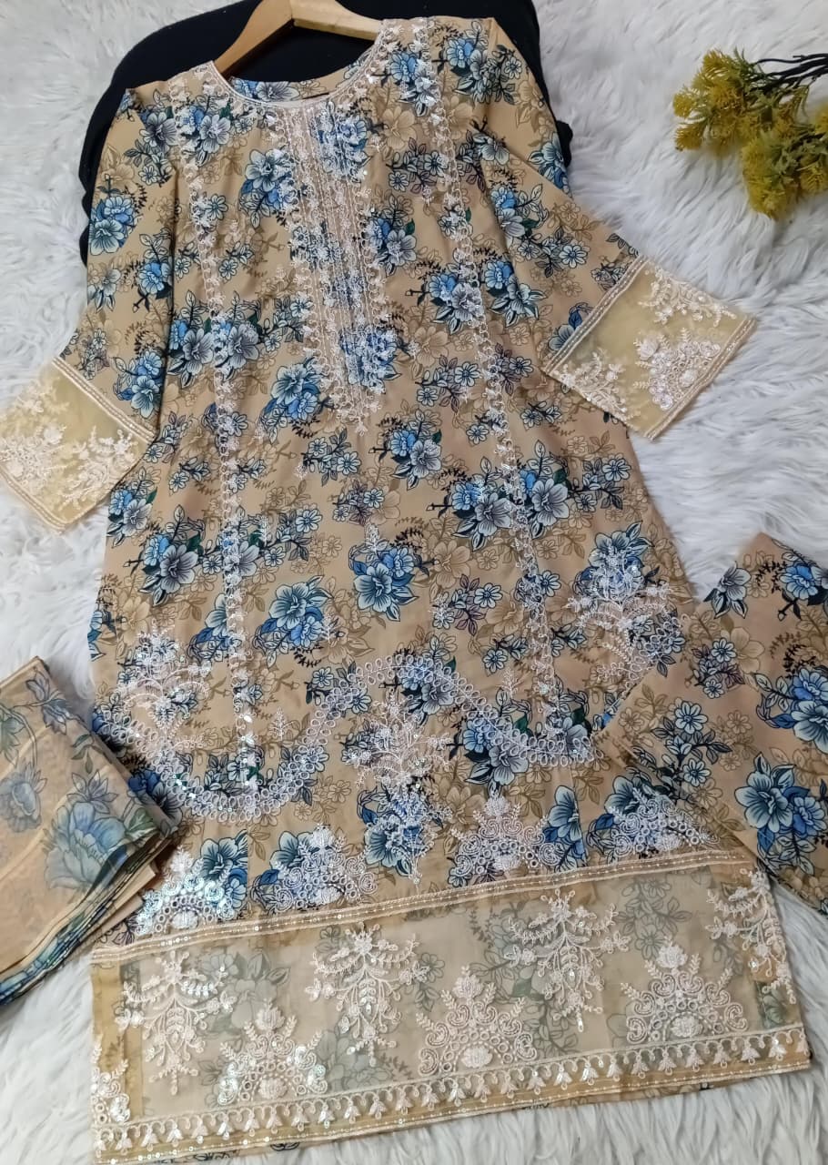3 PIECE - EMBROIDERED LAWN SUIT
