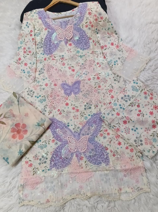 3 PIECE - EMBROIDERED LAWN SUIT