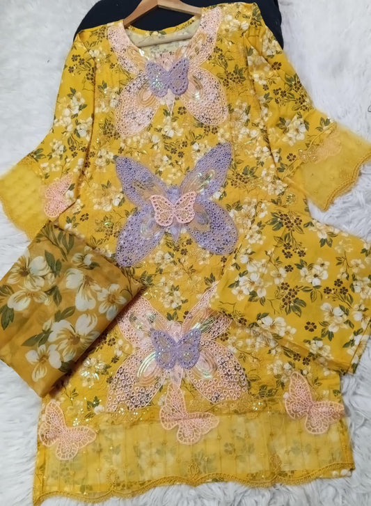 3 PIECE - EMBROIDERED LAWN SUIT